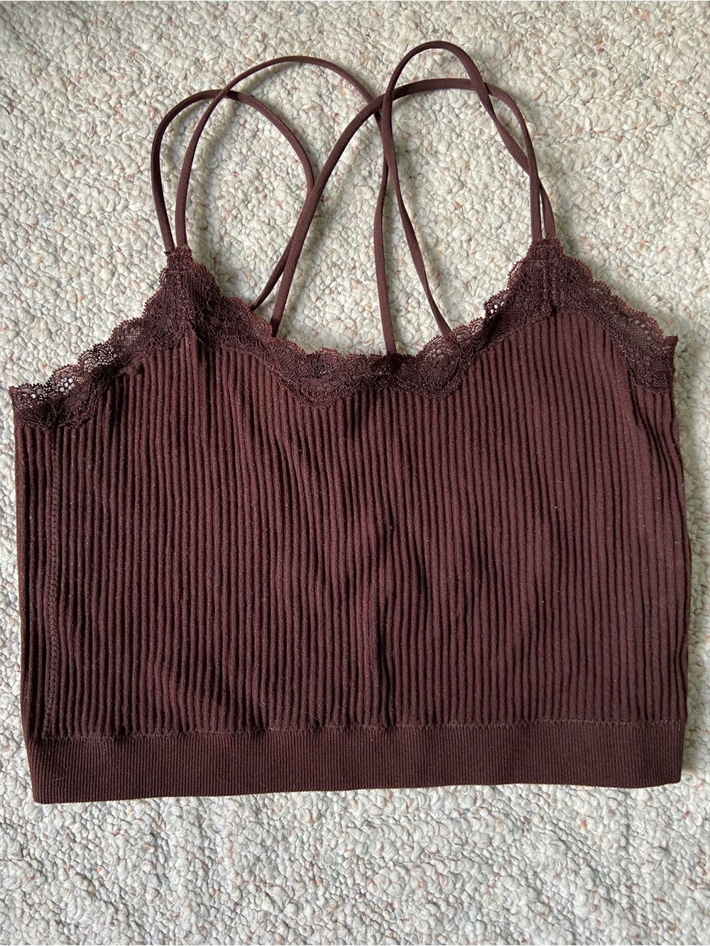 Daytrip Ribbed Lace-Trim Camisole